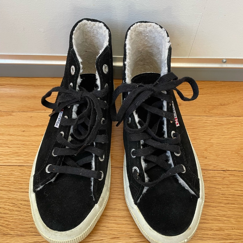 Superga Black and White High-Top Sneakers